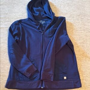 Women's Navy Blue Hooded scrub Jacket